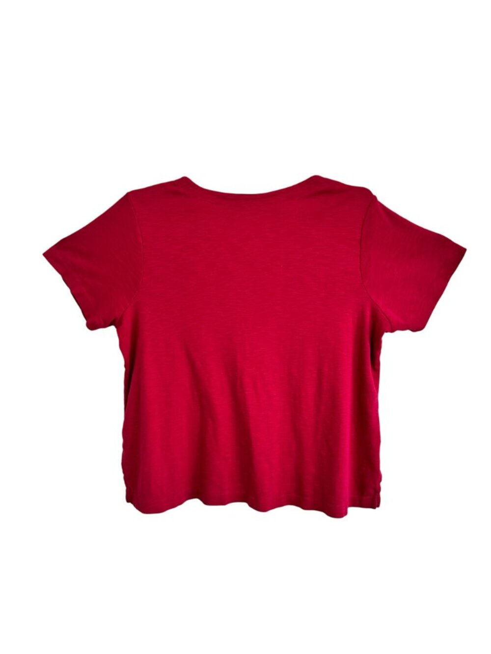 J.Jill Womens Pima Slub Knit V Neck Tee 2X 100% Pima Cotton Pink Beachy Vacation - Picture 3 of 12